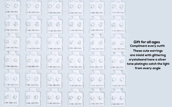 Classic Clear Cubic Zirconia Stud Earrings Set – Assorted Shapes, Hypoallergenic & Tarnish-Free