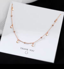 Delicate rose Gold Ball and Disk Necklace