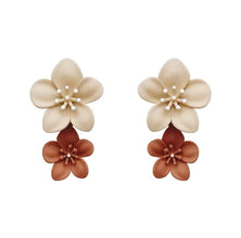 Dual-Flower Drop Earrings