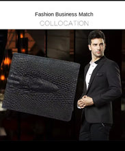 Crocodile embossed Men’s  leather wallet