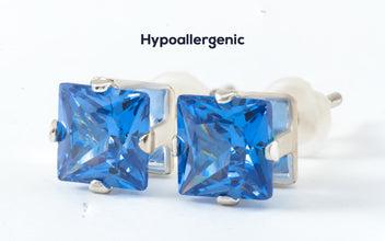 Multi-Colored Cubic Zirconia Stud Earrings Set – Assorted Shapes & Hypoallergenic