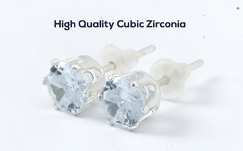 Classic Clear Cubic Zirconia Stud Earrings Set – Assorted Shapes, Hypoallergenic & Tarnish-Free