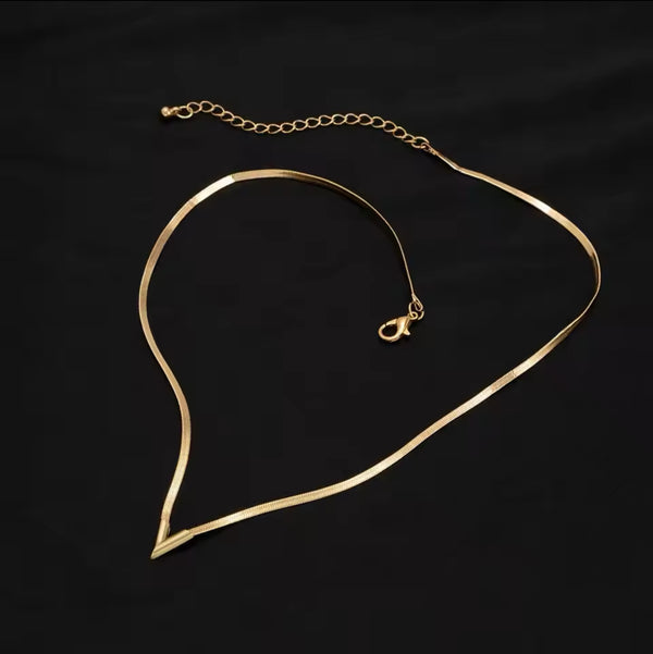 Elegant Gold V-shaped Necklace