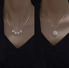 Versatile Love: gold stainless Steel 2-in-1 Clover and Heart Necklace