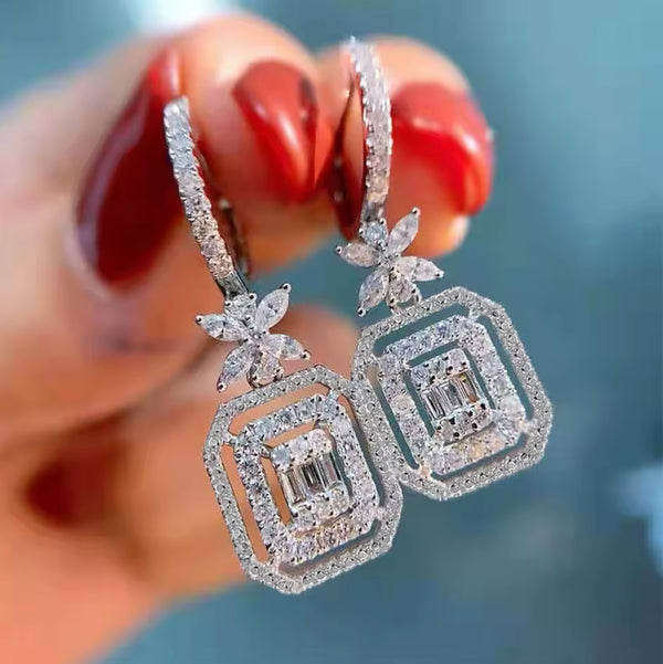 Elegant Geometric Diamond Earrings