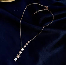 Gold Stainless Steel Necklace with Delicate Star Accents