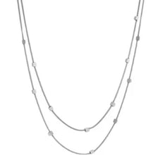 Elegant Double-Stranded Necklace with Square Accents