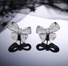 Elegant Bow-shaped Diamond Earrings