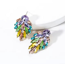 Rainbow Radiance Rhinestone Earrings