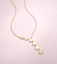 Gold Stainless Steel Necklace with Delicate Star Accents