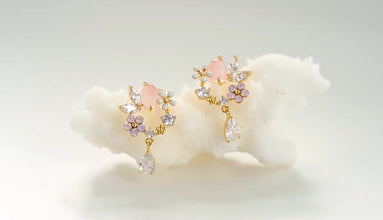 Elegant Floral-Inspired Drop Earrings