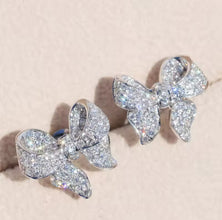 Elegant Bow-shaped Diamond Earrings