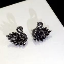 Elegant Black Swan Earrings