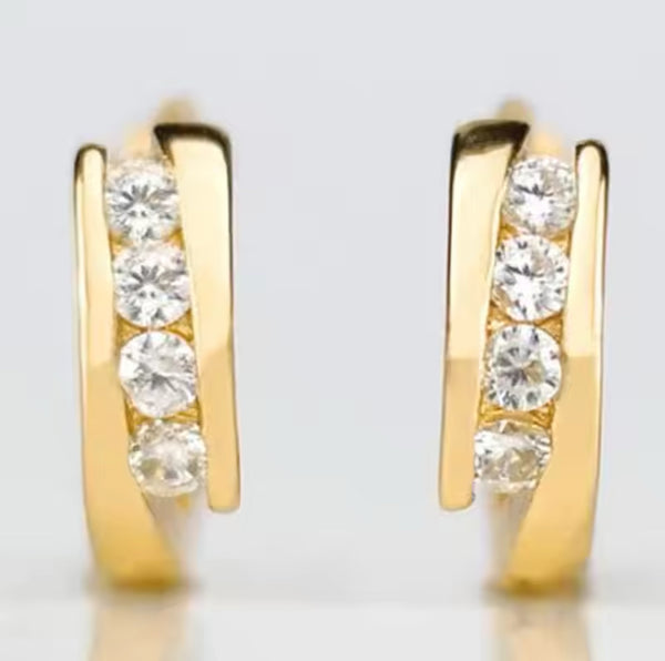 Elegant Gold and Diamond Earrings