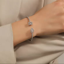 Silver  stainless steel adjustable bracelet