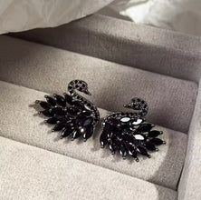 Elegant Black Swan Earrings