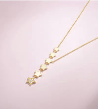 Gold Stainless Steel Necklace with Delicate Star Accents