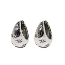 Silver Earrings with Star Engravings