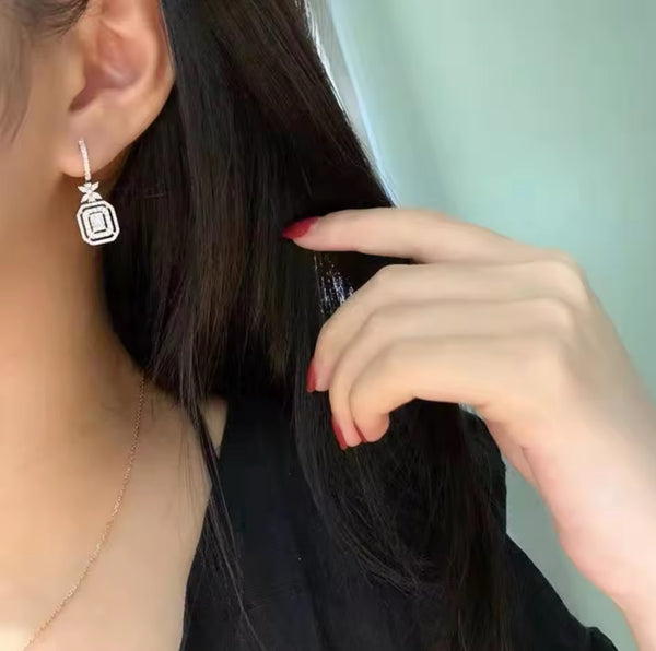 Elegant Geometric Diamond Earrings