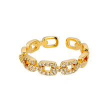 Chain-Shaped Adjustable Ring with Cubic Zirconia