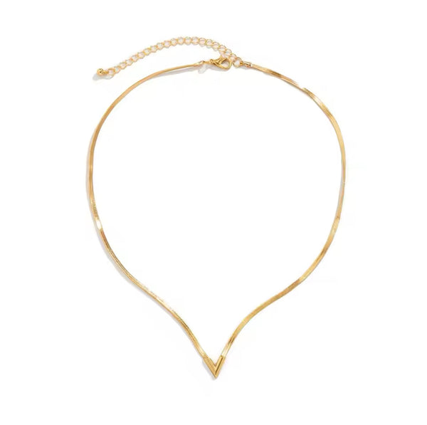 Elegant Gold V-shaped Necklace