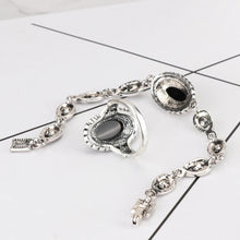 4Pcs Retro Jewelry Sets Black Pendant Necklace And Earring Bracelet Ring For Women Fashion Jewelry Set Gift