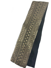 Women’s embroidered wide waist belt black