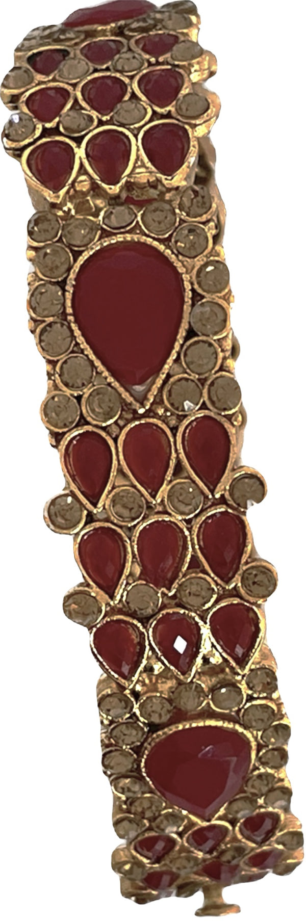 Gold bracelet Adorned with Red simulated gemstones